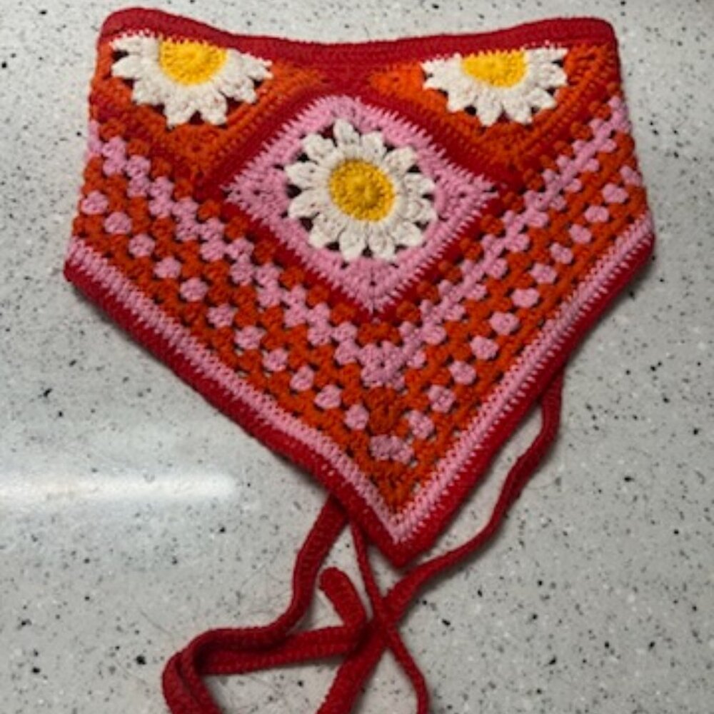 Crochet head scarf